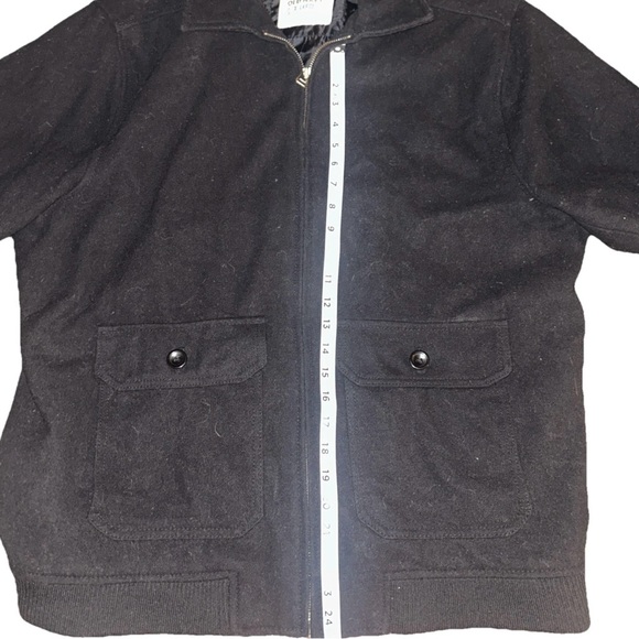 Old Navy Jacket Mens XL Black Wool Varsity Lettermans Bomber Preppy - Picture 3 of 5